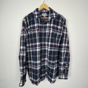Carhartt‎ L Tall Heavyweight Work Shirt Jacket Plaid Blue Red Gorpcore Button Up